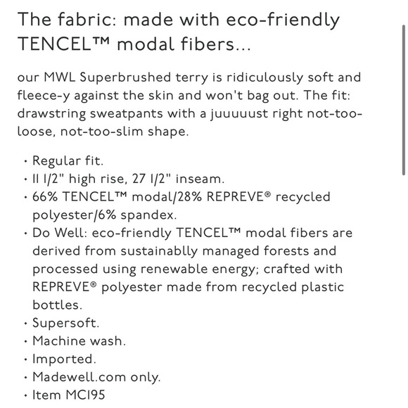 Madewell MWLSuperbrushed Easygoing Sweatpants - COLOR: Antique Coral - Picture 2 of 12